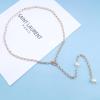 Allereyae Boho Pearl Y Necklace Long Pearl Drop Chain Necklace Gold Open Circle Y Lariat Necklace Minimalist Toggle Necklace Chain Jewelry view 3