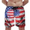 American Flag Casual Beach Suit Summer Beach Shorts 80s 90s Men's Swim Trunks Printed Beach Shorts 2XL