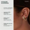 PAVOI CZ Huggie Earrings, 14K Gold Plated, Rose Gold, Size 12.5 Millimeters view 2