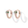 PAVOI CZ Huggie Earrings, 14K Gold Plated, Rose Gold, Size 12.5 Millimeters view 4