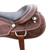 Premium Leather Western Barrel Racing Horse Saddle Tack Size 14" to 18" Inches Seat Available Get Matching Leather Headstall, Breast Collar, Reins from Mahira Enterprises (13.5" Seat) view 3