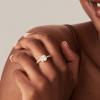 PAVOI 14K Gold Plated Square Halo Ring for Women | Promise Rings for Her (Yellow Gold, 7) view 2