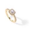 PAVOI 14K Gold Plated Square Halo Ring for Women | Promise Rings for Her (Yellow Gold, 7) view 3