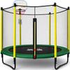 SereneLife 5FT Outdoor & Indoor Trampoline for Kids  Durable Mini Toddler Trampoline with Net Enclosure & Basketball Hoop - Supports 176 lbs, 60"x76" view 1