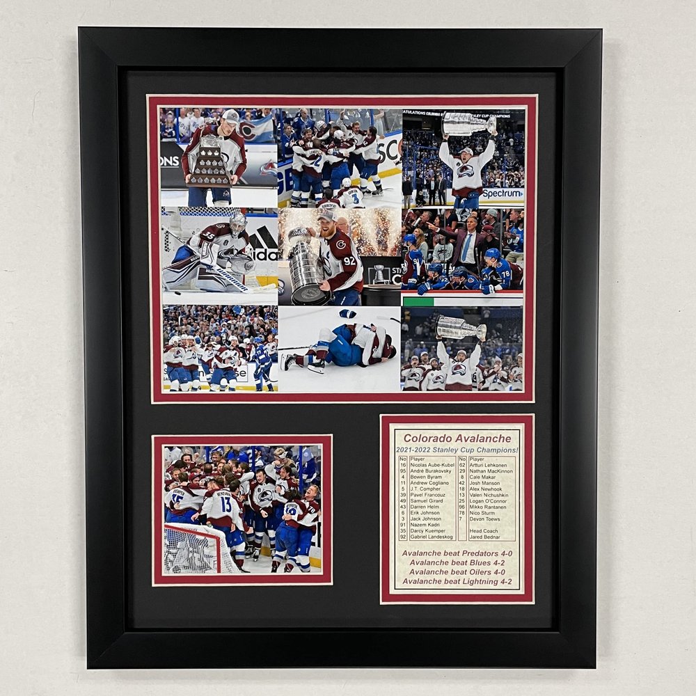 Legends Never Die, Inc. Colorado Avalanche | 2021-2022 Stanley Cup Champions | 12"x15" Framed Photo Collage (Mosaic)