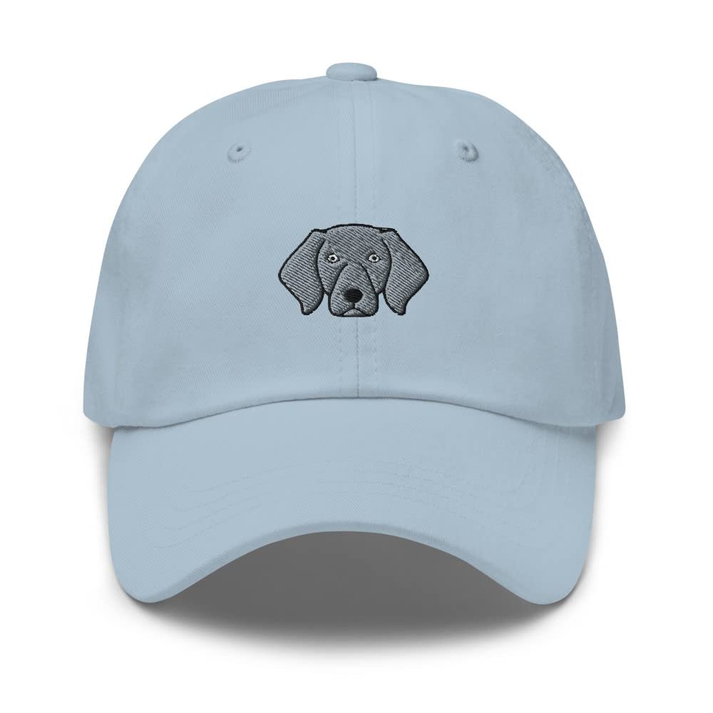 Weimaraner hat, Embroidered Unisex Baseball hat, Weimaraner Gifts, Weimaraner Dog mom dad hat. Light Blue