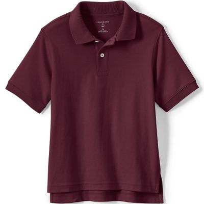 Lands' End School Uniform Kids Short Sleeve Interlock Polo Shirt Small Burgundy