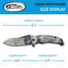 SZCO Supplies 300576-BL Great Wave Liner Lock Edc Folding Knife with Pocket Clip, Blue, 8.5" Length view 3