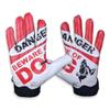 Battle Sports Beware of Dog, Red Wide Receiver Football Gloves, Ultra Stick Adult & Youth Gloves - Adult X-Large, Red view 2