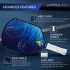 JOOLA Ben Johns Hyperion Pickleball Paddle - Carbon Surface, High Grit & Spin, Elongated Handle, Polypropylene Honeycomb Core, Custom Cover view 3