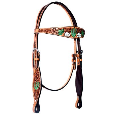 BAR H EQUINE Horse Leather Headstall | Western for Horses Stainless Steel Buckle