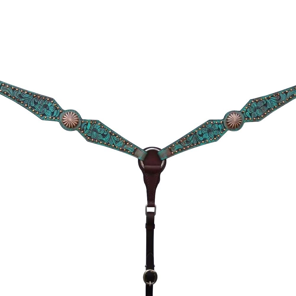 BAR H EQUINE American Leather Horse Saddle Tack Breast Collar Spotted Pinwheel Collection