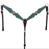 BAR H EQUINE American Leather Horse Saddle Tack Breast Collar Spotted Pinwheel Collection view 2