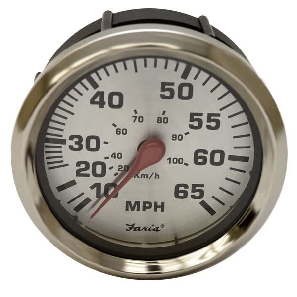 Faria Boat Speedometer SEK639A | Spun Silver 3 1/4 Inch