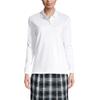 Lands' End School Uniform Kids Long Sleeve Interlock Polo Shirt Small White view 1