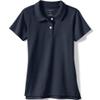 Lands' End School Uniform Girls Short Sleeve Feminine Fit Interlock Polo Shirt Small Classic Navy view 1