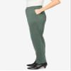 Woman Within Plus Size Petite Straight-Leg Stretch Ponte-Knit Pull-On Pants - 36 WP, Pine view 3