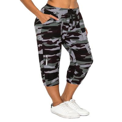 ALWAYS Women's Capri Jogger Pants - High Waisted Soft Zipper Casual Sweat Pants 1850 S