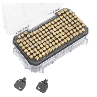 Case Club x130 .38 Special or .357 Magnum Long Term Storage Case with Silica Gel Dessicant, Lockable