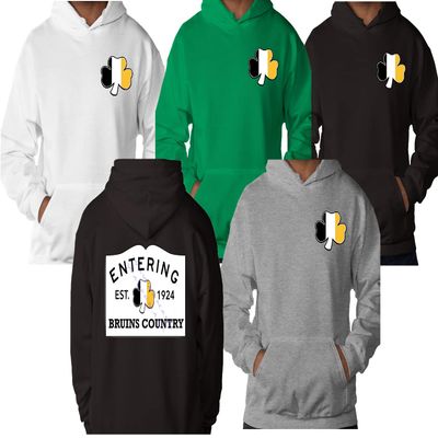 Entering Bruins Country Shamrock Hoodie (XXXL, Black)