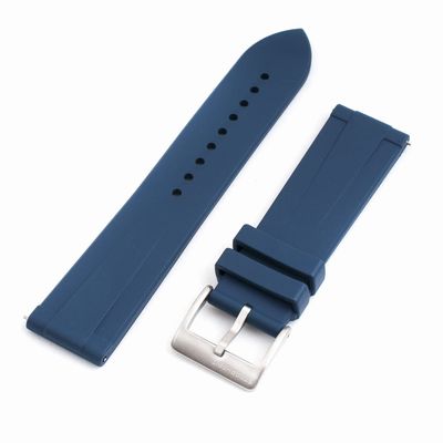 StrapHabit Quick Release Rubber Watch Strap Band FKM 20mm 22mm (20mm, Blue)