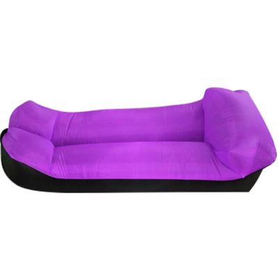 Inflatable Lounger Chair Outdoor Portable Music Festival Air Sofa with Headrest, Camping Beach Extended Comfort Inflatable Couch, Bearing 200kg (Color : Purple, Size : 180 * 63 * 88cm)