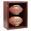 COMSREV Football Case Display Case Wall Mount Full Size Wooden Football Box Memorabilia w/98% UV Acrylic Door Holder Transparent Signed Protective Shelf (Double Ball - Cherry) view 1