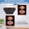 COMSREV Football Case Display Case Wall Mount Full Size Wooden Football Box Memorabilia w/98% UV Acrylic Door Holder Transparent Signed Protective Shelf (Double Ball - Cherry) view 4
