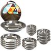 RS Products Outdoor Plate Set, Bowl, Plate, Stainless Steel, Tableware, Multipurpose, Durable, For Family, Camping, Picnics, Barbecues, Outdoor Equipment, Camping Equipment, Barbecues, BBQ Supplies view 1