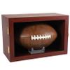 COMSREV Football Case Display Case Wall Mount Full Size Wooden Football Box Memorabilia w/98% UV Acrylic Door Holder Transparent Signed Protective Shelf (Single Ball - Cherry) view 1