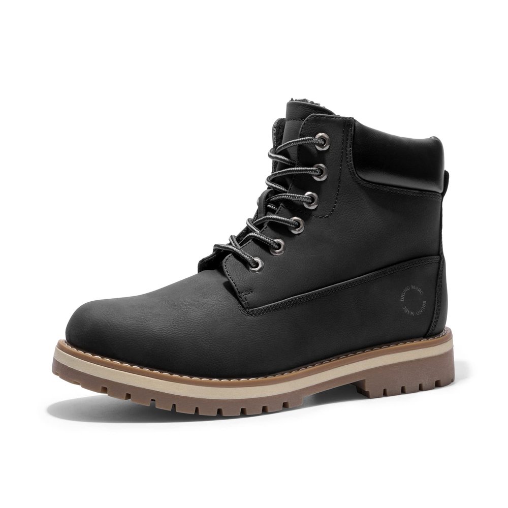 Bruno Marc Men's Classic Winter Fall Casual Boots Warm Cold-Weather Work Boots 3.0,Size 12,Black/Fur,SBSB226M