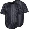 MESOSPERO Plain Button Down Blank Baseball Jersey Short Sleeve Hipster Hip Hop T Shirts (Large, Black-Stripe) view 1