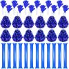 Sosation 36 Pcs Team Spirit Accessories, Cheerleading Pom Poms Hand Clappers Party Favors and Thunder Sticks Noise Makers for Sporting Events Football Baseball Cheering Essentials(Blue) view 1