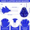 Sosation 36 Pcs Team Spirit Accessories, Cheerleading Pom Poms Hand Clappers Party Favors and Thunder Sticks Noise Makers for Sporting Events Football Baseball Cheering Essentials(Blue) view 2