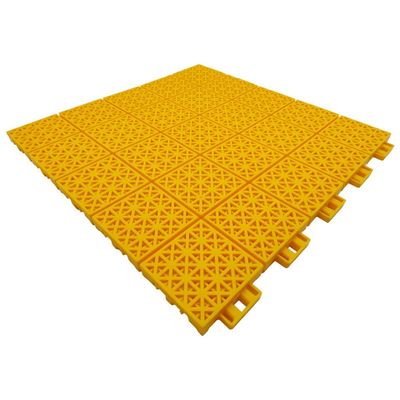 40CM Modular Interlocking Sports Floor Tiles, Weatherproof Plastic Floor for Basketball Court/Badminton Court/Table Tennis Court/Amusement Park (Color : Yellow, Size : 10PCS)