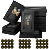 Crtiin 30 Pcs Jewelry Packaging Boxes 5.4"x3.4"x0.7" Cardboard Necklace Gift Boxes Bulk with Clear Window, Display Card and Thank You Stickers for Necklace, Earring, Bracelet, Ring(Black) view 1
