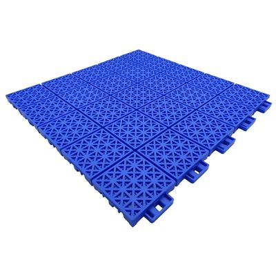 40CM Modular Interlocking Sports Floor Tiles, Weatherproof Plastic Floor for Basketball Court/Badminton Court/Table Tennis Court/Amusement Park (Color : Blue, Size : 10PCS)