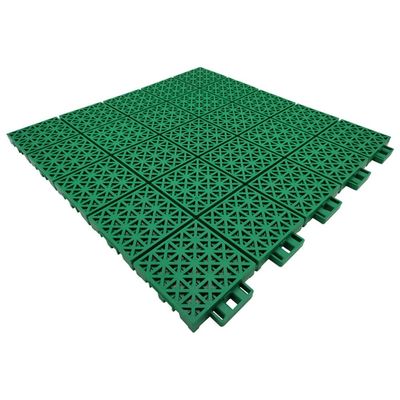 40CM Modular Interlocking Sports Floor Tiles, Weatherproof Plastic Floor for Basketball Court/Badminton Court/Table Tennis Court/Amusement Park (Color : Green, Size : 10PCS)