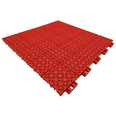 40CM Modular Interlocking Sports Floor Tiles, Weatherproof Plastic Floor for Basketball Court/Badminton Court/Table Tennis Court/Amusement Park (Color : Red, Size : 10PCS)
