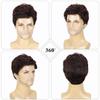 DDHAIR Mens Short Brown Wig Layered Natural Fluffy Synthetic Wigs for Halloween Cosplay Male Man Hair(Dark Brown,6 Inch) view 2