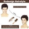 DDHAIR Mens Short Brown Wig Layered Natural Fluffy Synthetic Wigs for Halloween Cosplay Male Man Hair(Dark Brown,6 Inch) view 4