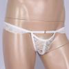 Fldy Men Hollow Out Strappy Sissy Briefs Lace Sheer Bowknot Gay Underwear Crossdress Lingerie Type E White One Size view 4