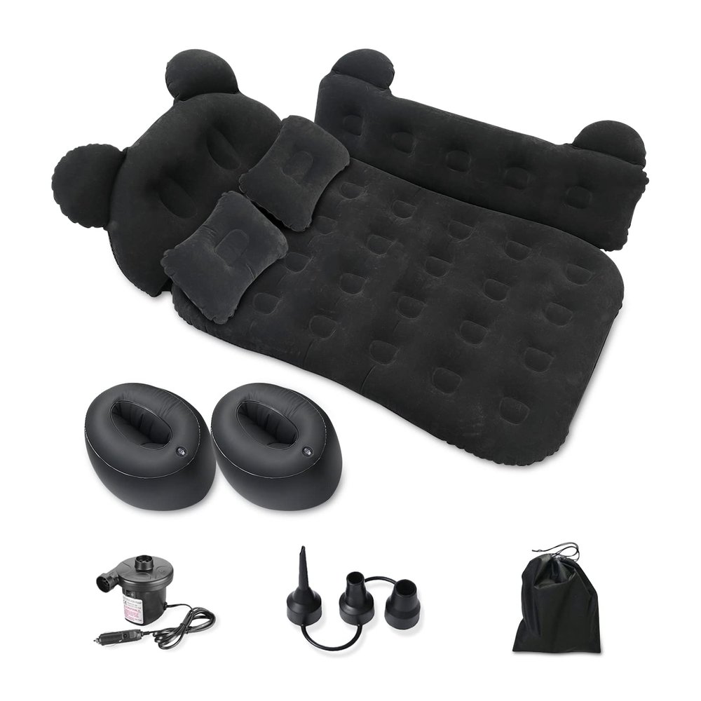 Ergocar Car Inflatable Air Mattress, Portable Car Travel Bed with Two Pillows, Sleep Inflatable Air Mattress with Air-Pump for Camping Travel, Hiking, Trip and Other Outdoor Activities