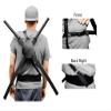 KinStore Leather Frog Medieval Swords Holder/Samurai Swords Holder for Two Swords set on the back view 4