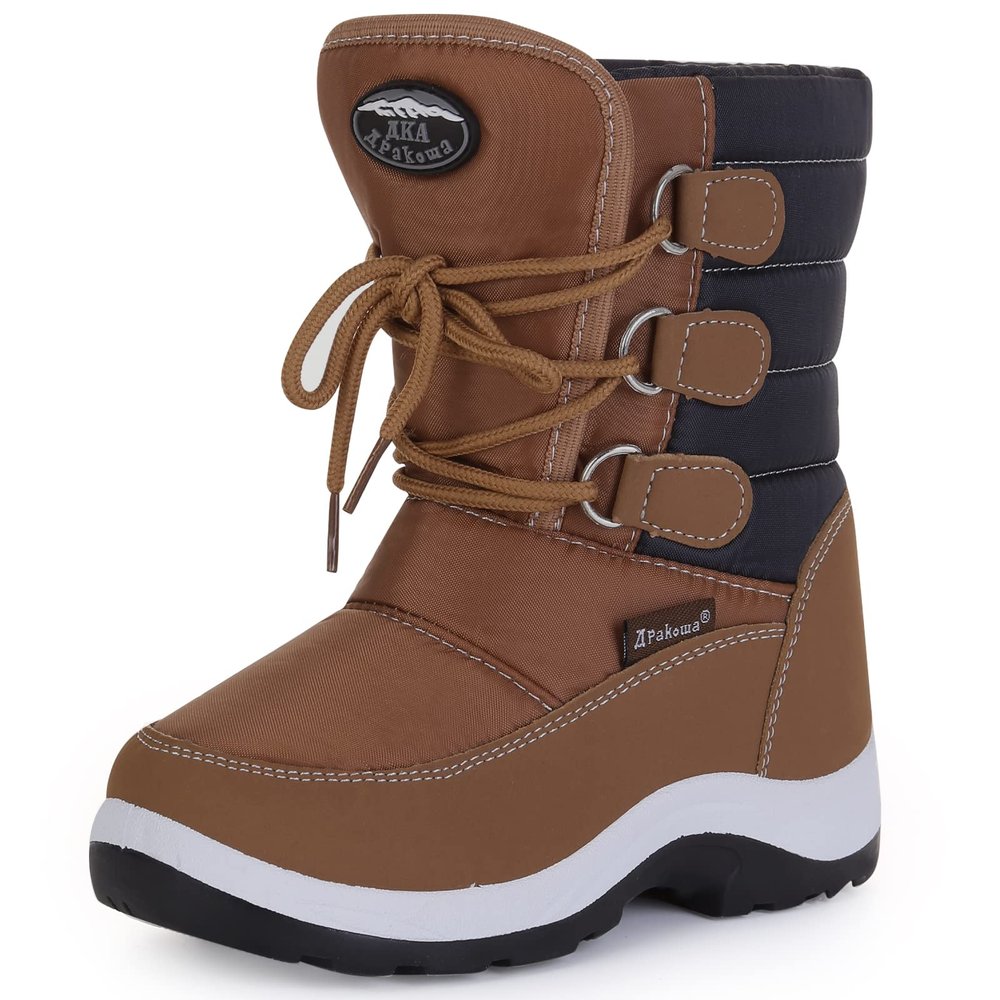 Apakowa Kids Boys Insulated Fur Winter Warm Snow Boots Toddler/Little Kid