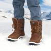 Apakowa Kids Boys Insulated Fur Winter Warm Snow Boots Toddler/Little Kid view 2