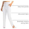 Soothfeel Women's Pants with 4 Pockets 7/8 Stretch High Waisted Sweatpants Travel Athletic Work Golf Pants for Women(White, Small) view 4