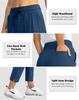 Soothfeel Women's Pants with 4 Pockets 7/8 Stretch High Waisted Sweatpants Travel Athletic Work Golf Pants for Women(Dark Blue, XX-Large) view 4