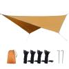 XIANGBINXUAN Tent Tarps Camping Waterproof and Lightweight Tent Tarp, Premium Tarp Tent Shelter UV Protection Lightweight PU 3000mm Waterproof Ripstop Fabric for Traveling Backpack (Orange Rhombus) view 1