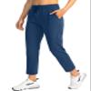 Soothfeel Women's Pants with 4 Pockets 7/8 Stretch High Waisted Sweatpants Travel Athletic Work Golf Pants for Women(Dark Blue, Medium) view 1